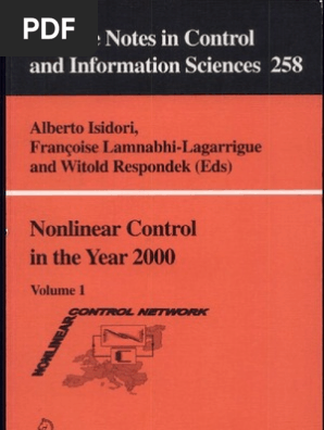 Nonlinear Control In The Year 00 Volume 1 Lecture Notes In Control And Information Sciences Pdf Differentiable Manifold Distribution Mathematics
