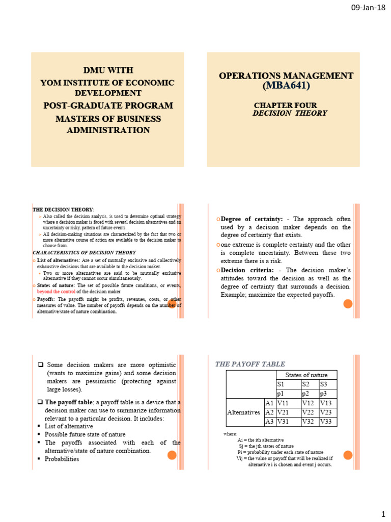 MBA OR CH 4 final c | PDF | Decision Making | Applied Mathematics