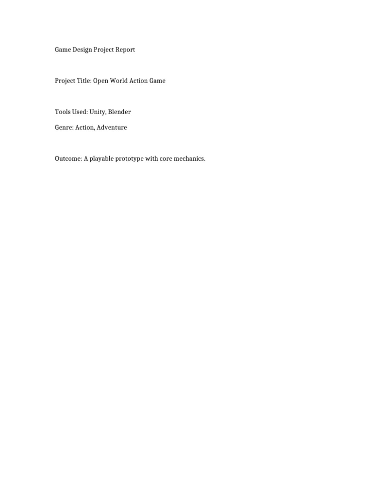 Project Report Game Design | PDF
