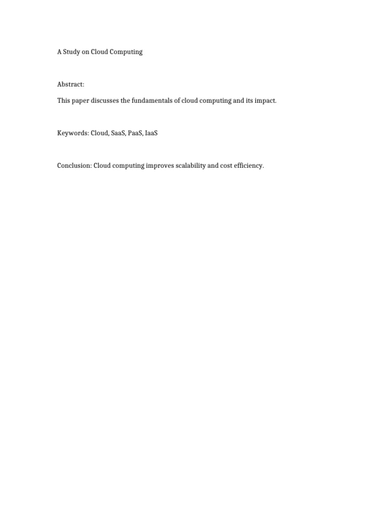 Fundamentals of Cloud Computing Study | PDF