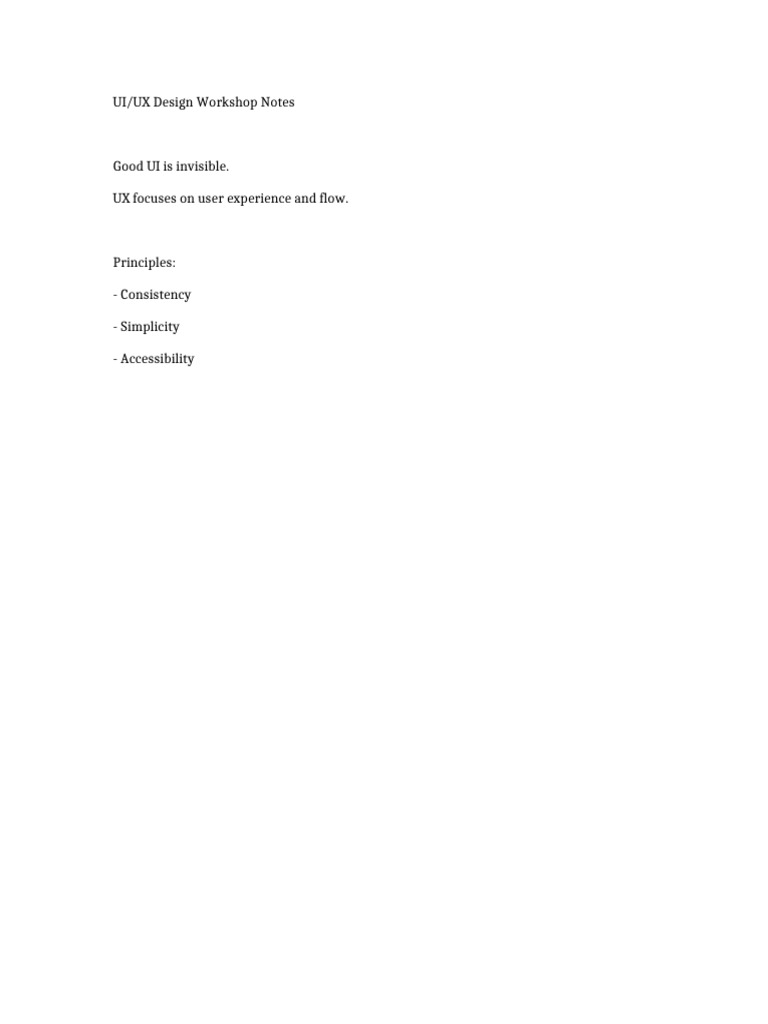 Workshop Notes UI UX | PDF