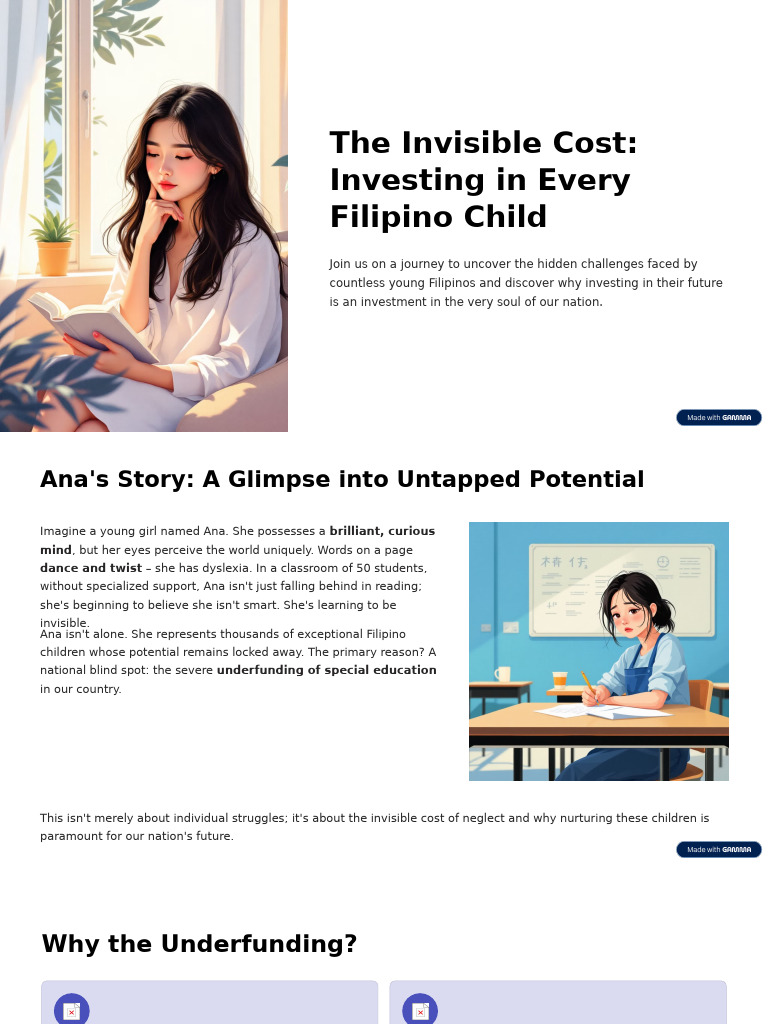 The Invisible Cost Investing in Every Filipino Child | PDF | Special ...