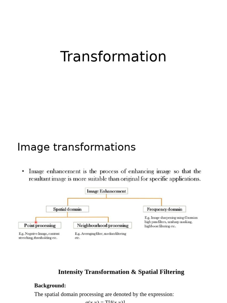 Image Intensity & Spatial Filtering Techniques | PDF