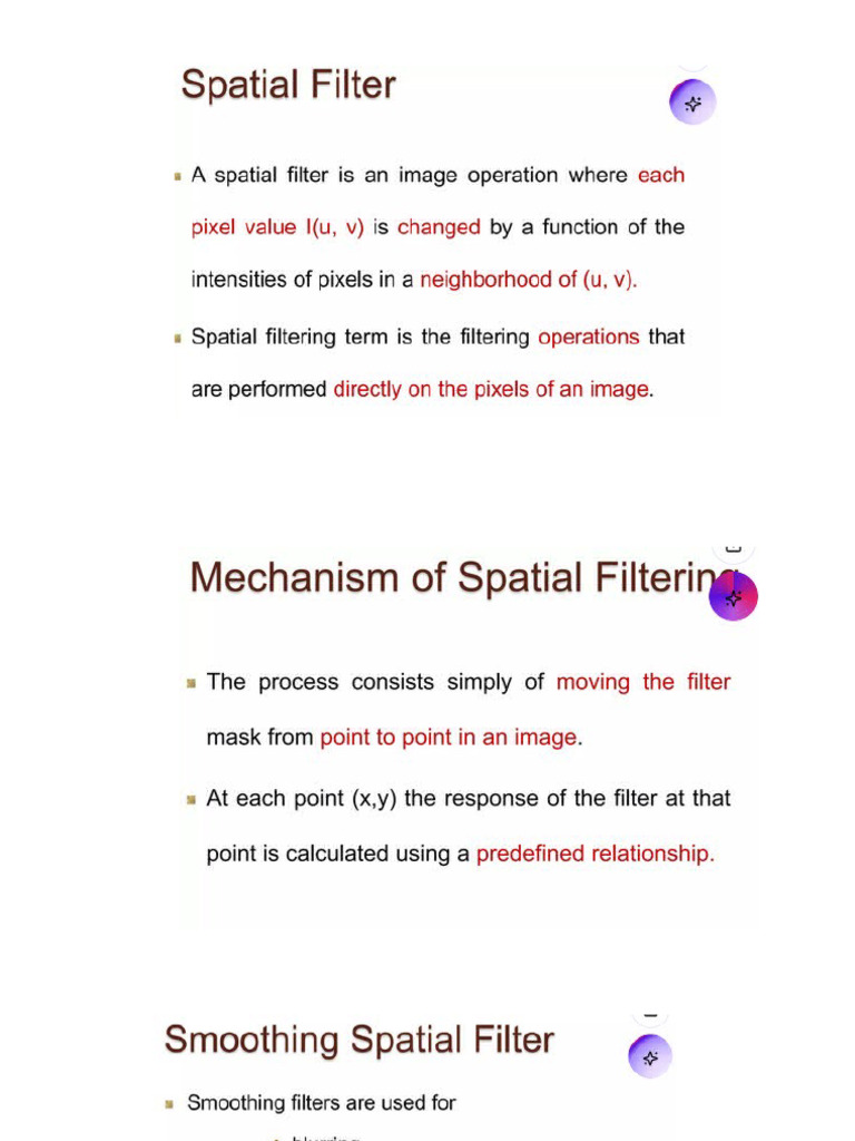 Spatial Filter Smoothing | PDF