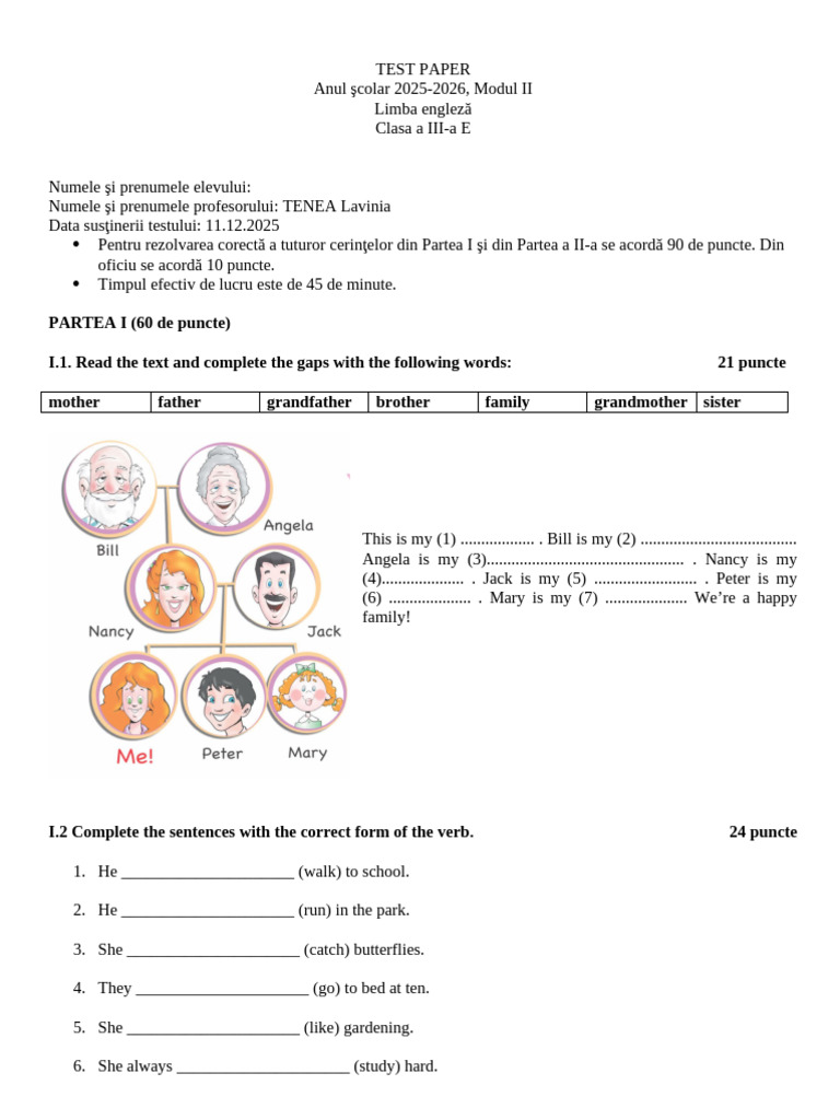 English Test Paper for 3rd Grade | PDF | Chess Openings | Chess Theory
