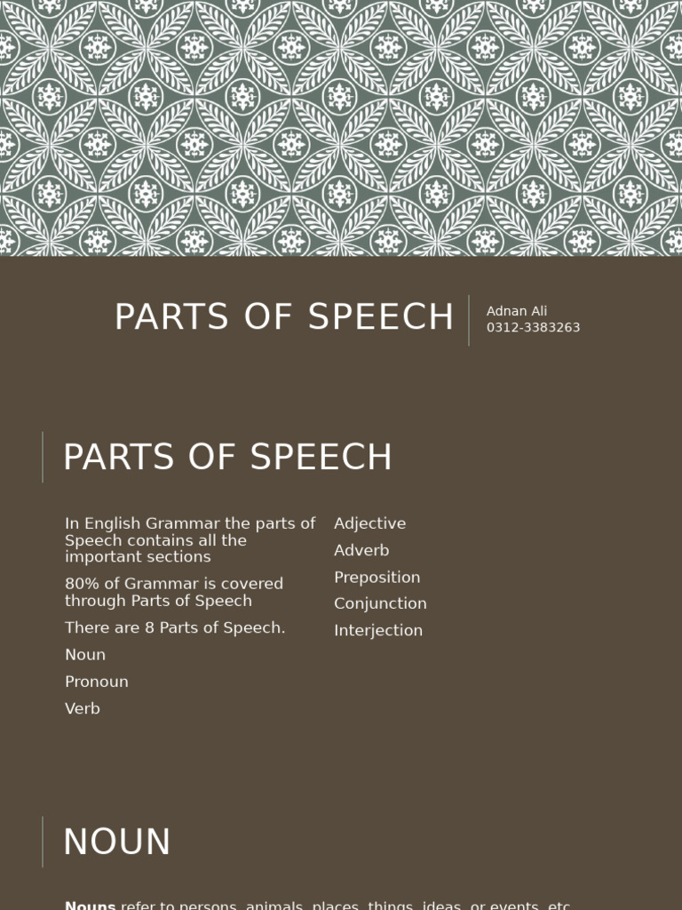 Understanding Parts of Speech in English | PDF | Part Of Speech | Noun