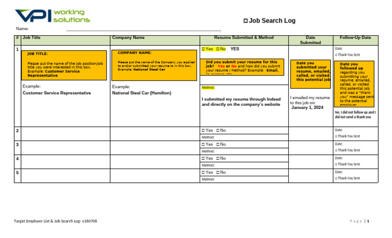 Job Search Log - How to Complete | PDF | Résumé | Business Documents