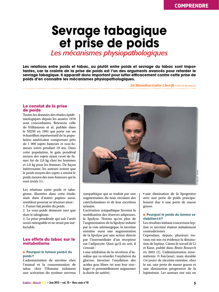 Sevrage tabagique et prise de poids | PDF | Nicotine | Déterminant de santé