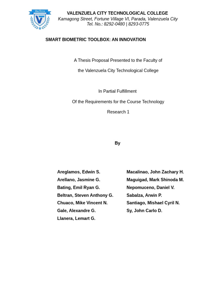 Smart Biometric Toolbox Thesis Proposal | PDF | Biometrics ...
