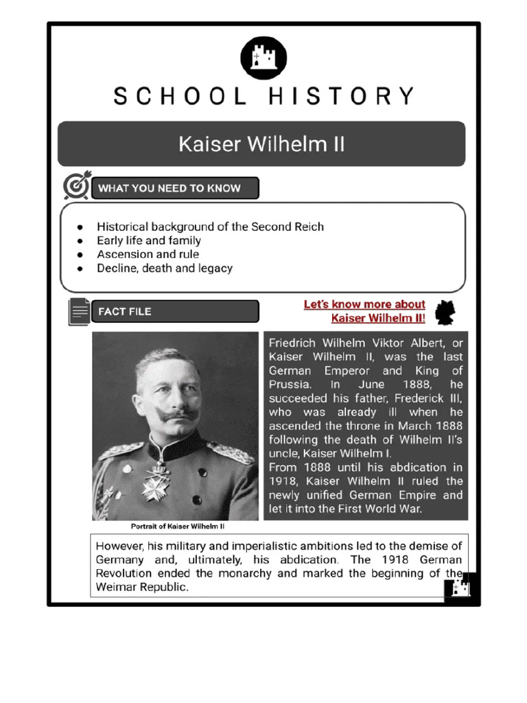 Kaiser Wilhelm II: Life and Legacy | PDF | German Empire | Kingdom Of ...