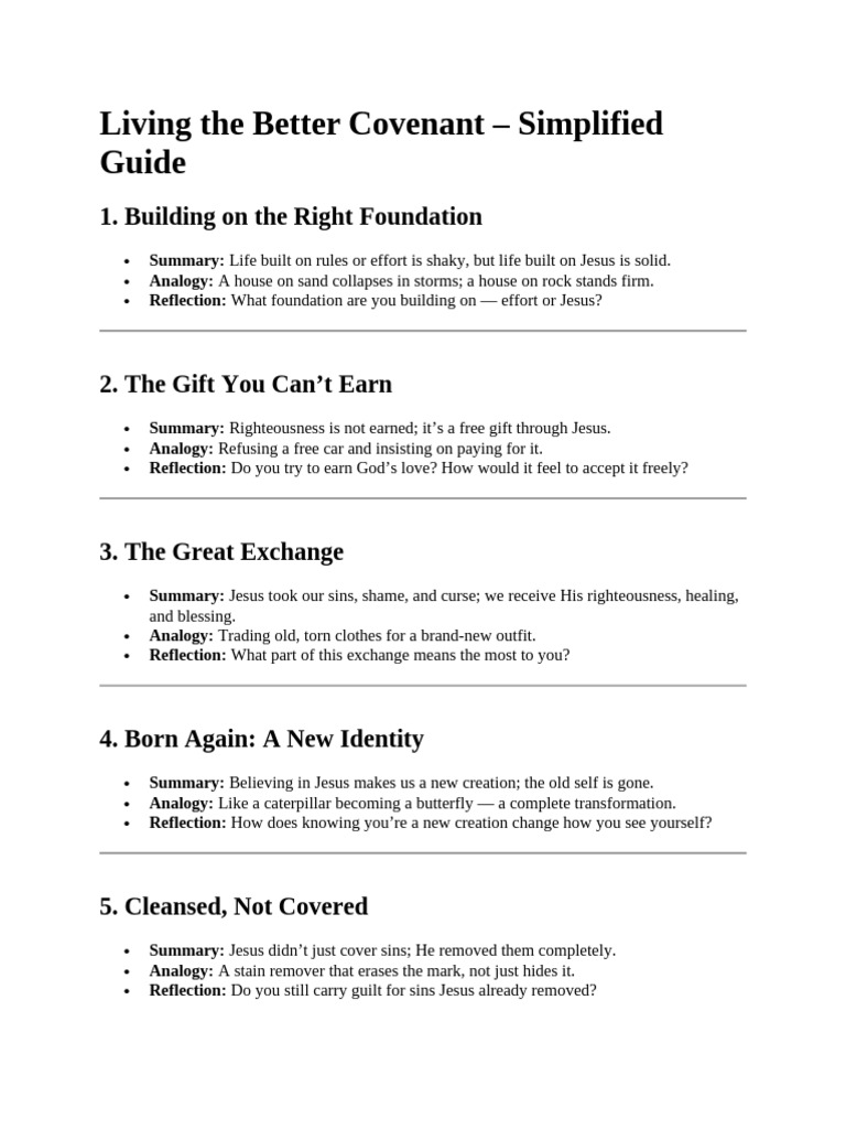 Understanding the Better Covenant Guide | PDF | Grace In Christianity ...