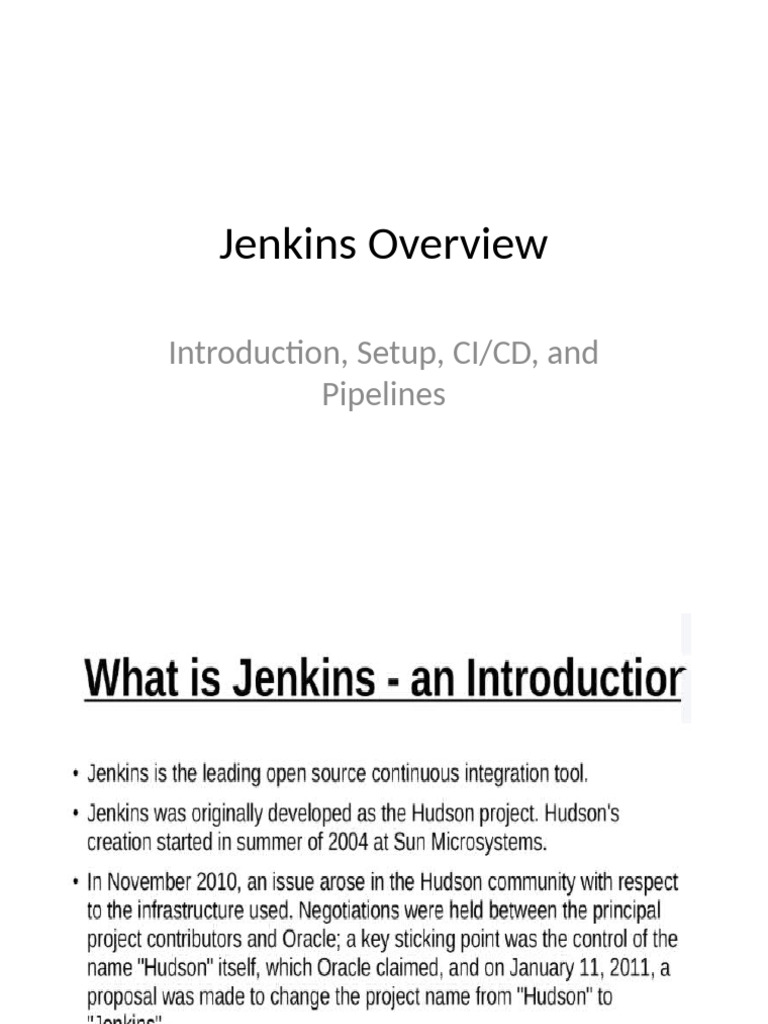 Jenkins CI/CD Pipeline Overview | PDF