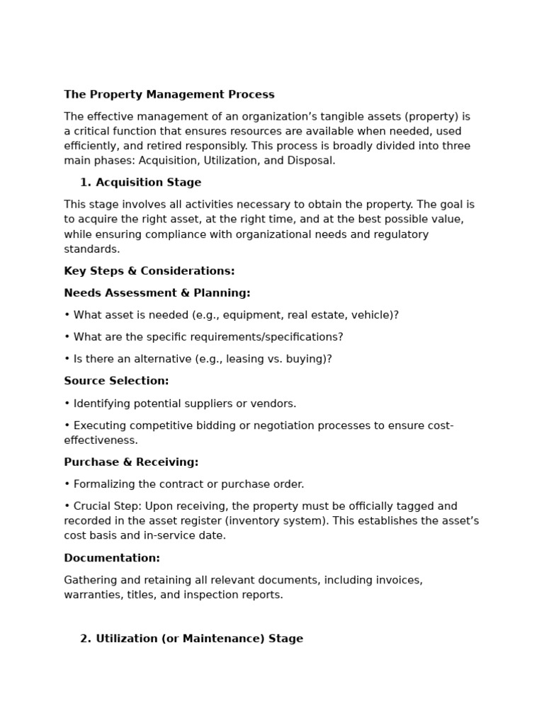 Property Management Lifecycle Guide | PDF | Depreciation | Waste Management