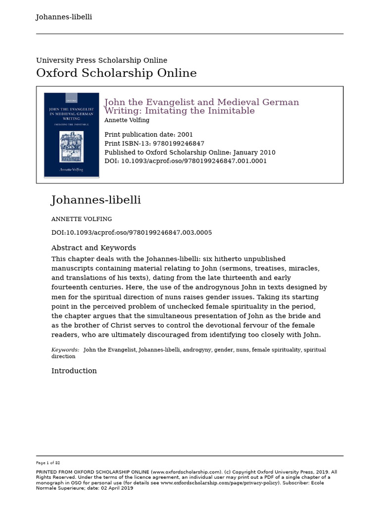Johannes-libelli: Gender and Spirituality | PDF | Song Of Songs