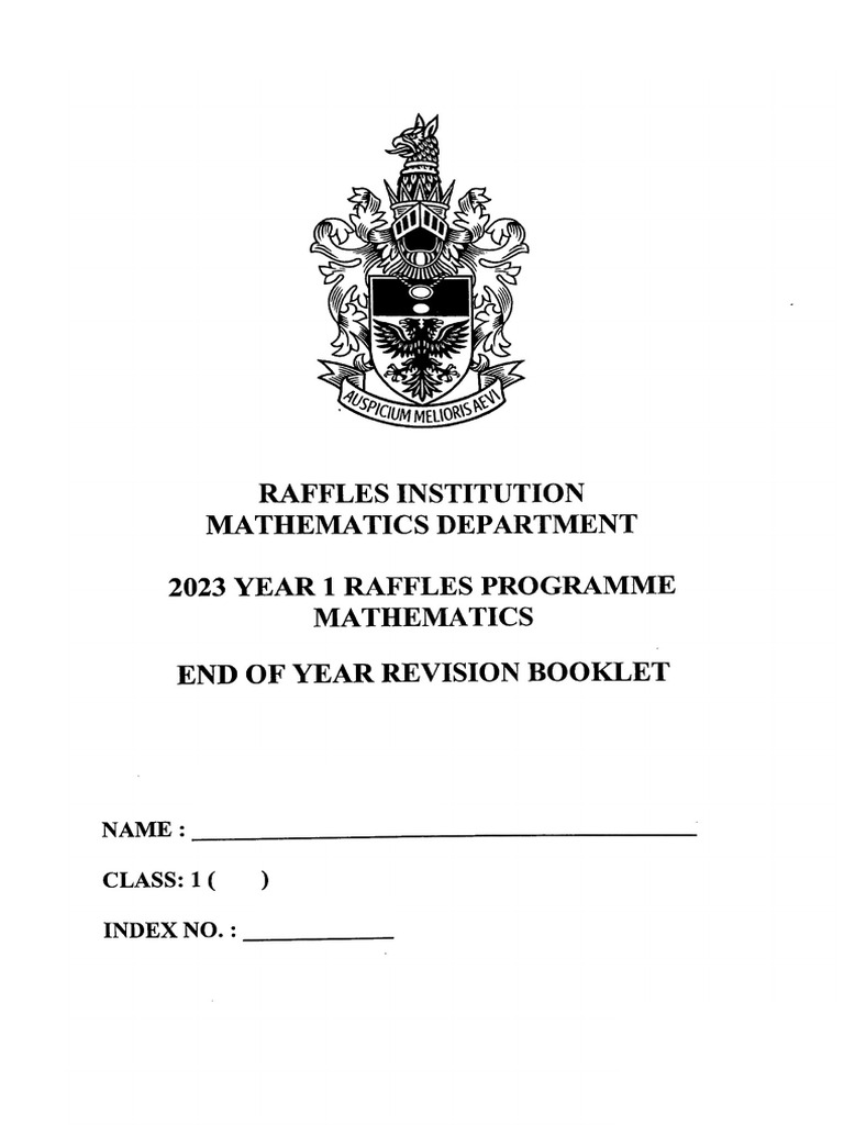 RI Math 2023 Year 1 Revision Booklet | PDF