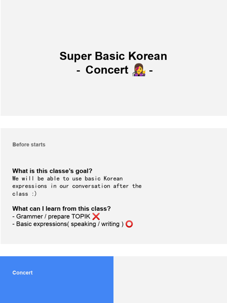 Super Basic Korean - Concert ?‍? | PDF