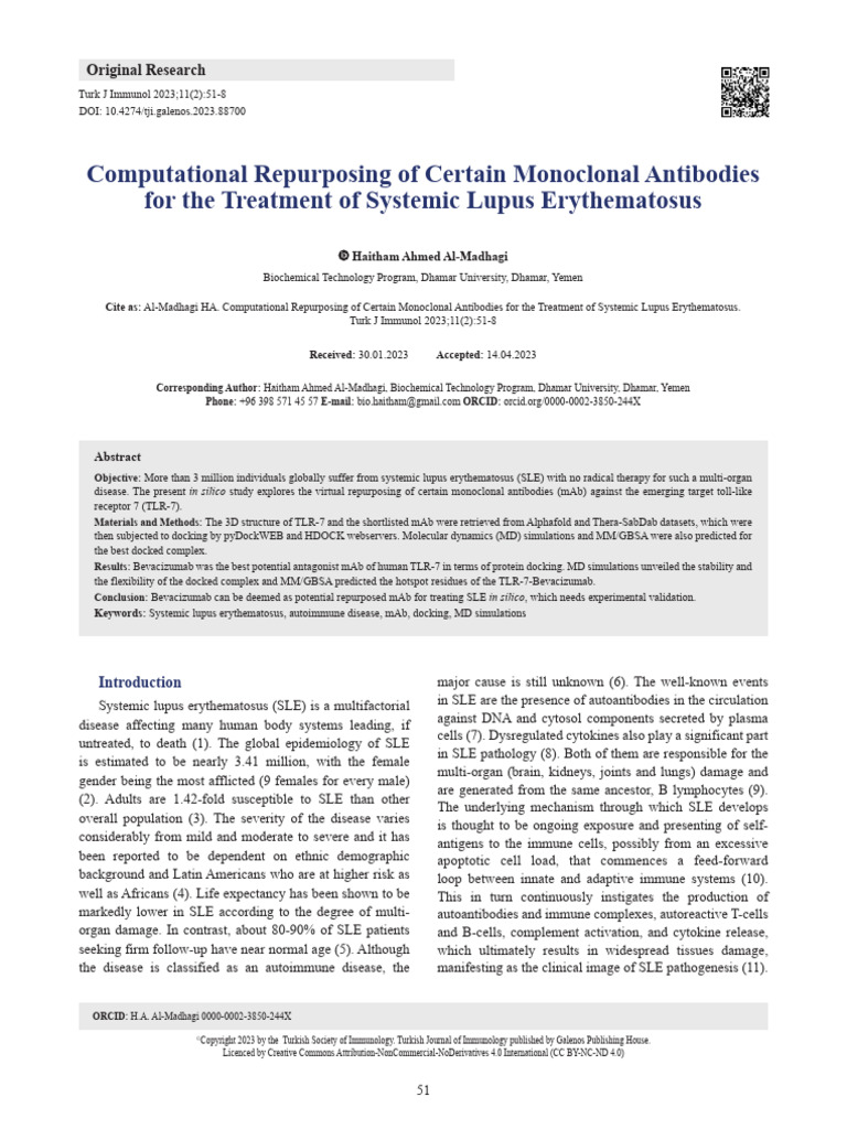 Repurposing mAbs for Systemic Lupus Erythematosus | PDF | Docking ...