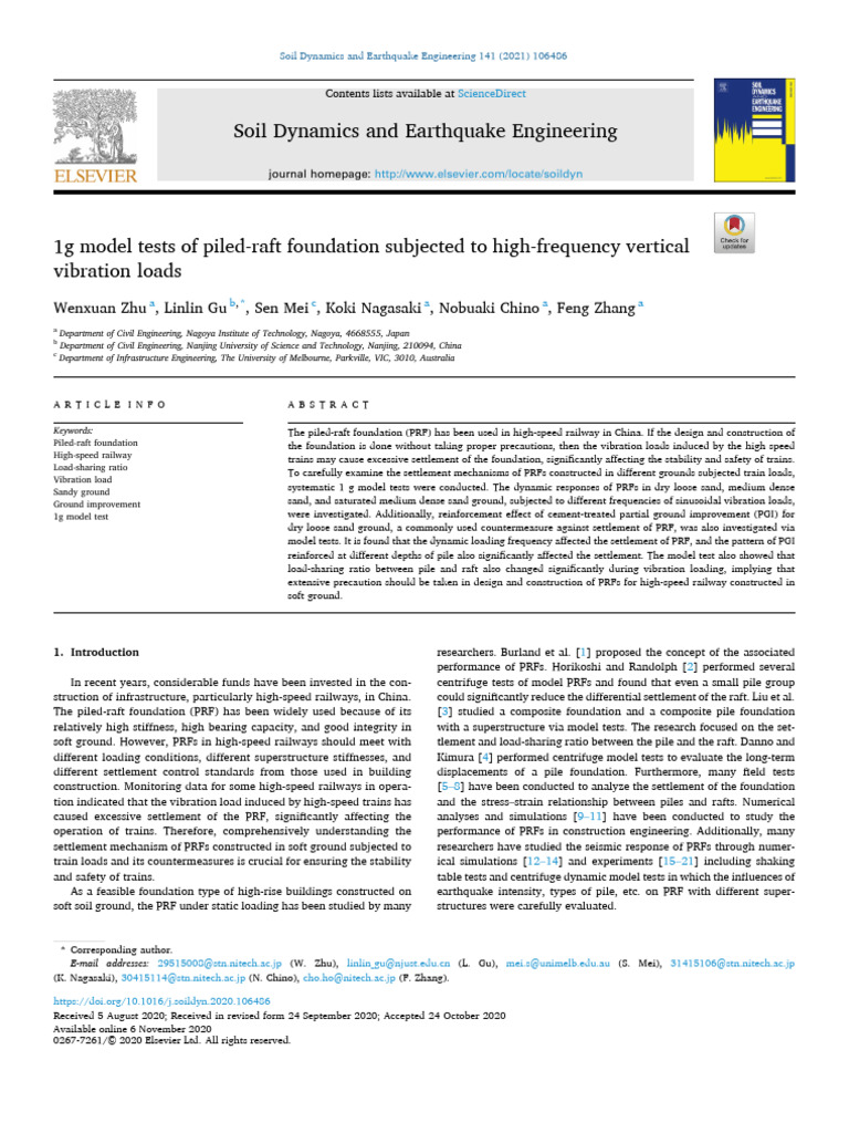 Piled-Raft Foundations Under Vibration | PDF | Mechanical Engineering ...