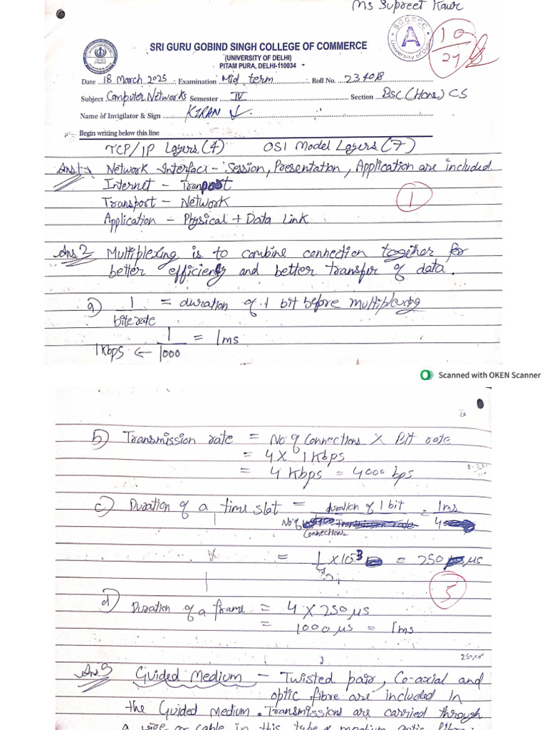 CN Mid Term Paper | PDF