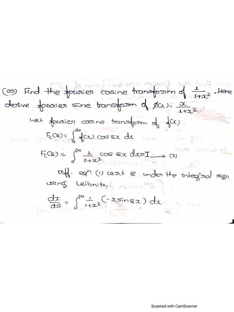 More Problems of Fourier Cosine and Sine Transforms | PDF