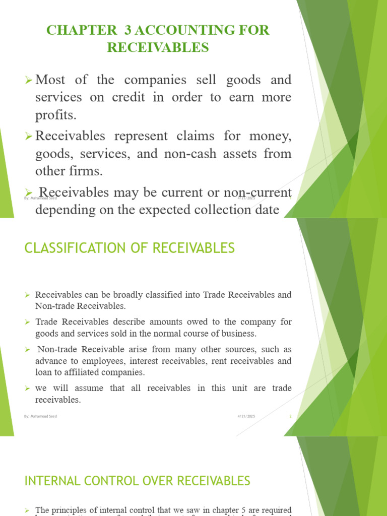 Accounting for Receivables Explained | PDF | Interest | Money