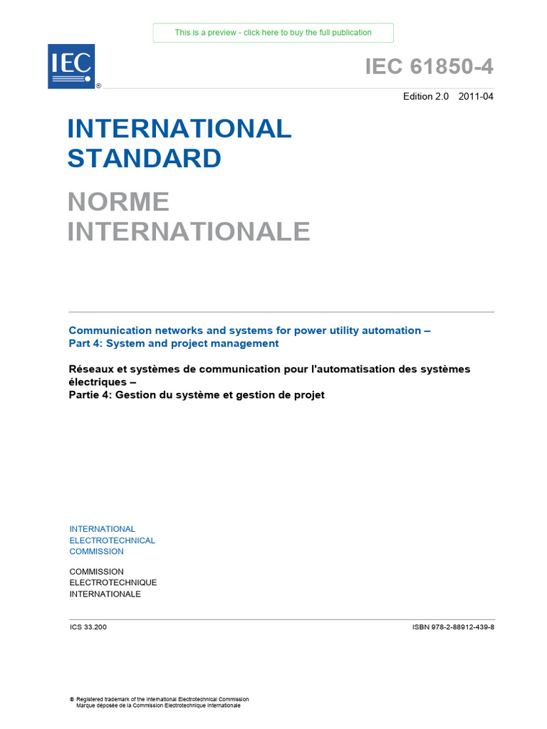 IEC 61850-4: Power System Management | PDF | International ...