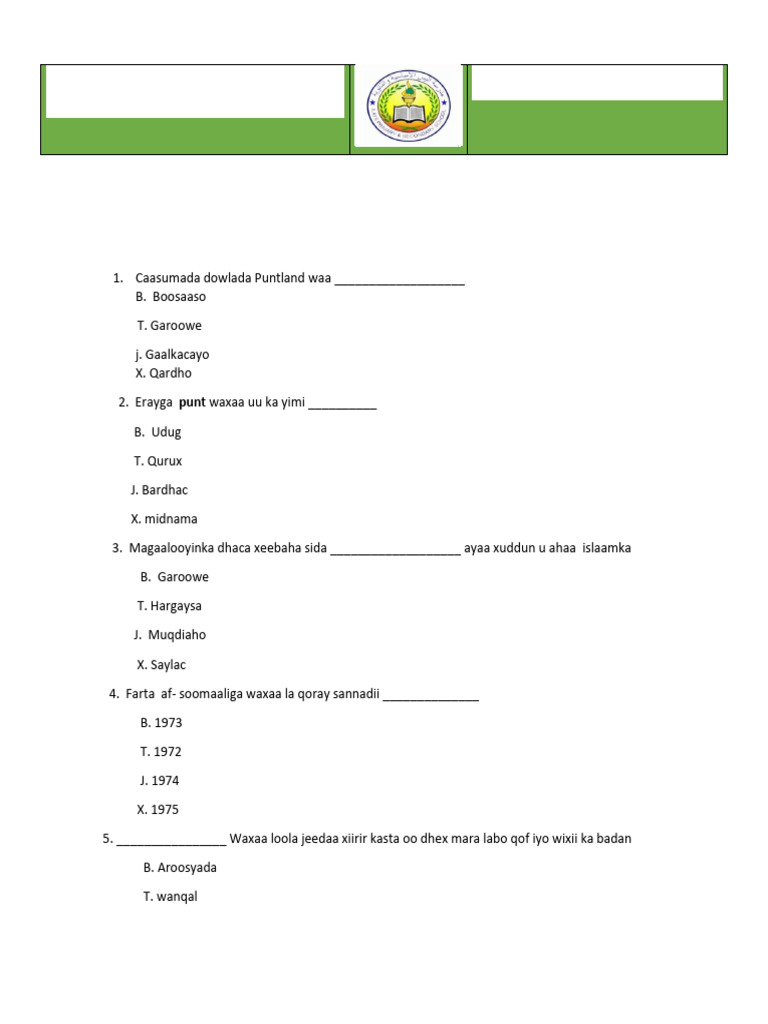 Cilmibulsho 5 Aad Term 1 | PDF