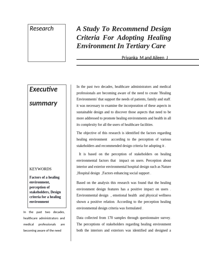Priyanka research draft (1) | PDF | Mental Health | Health Care