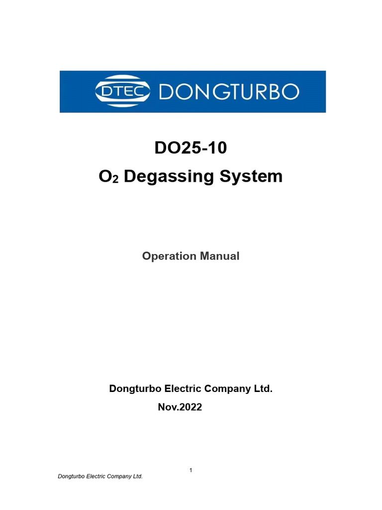DO25 Operation Mannual | PDF | Water | Oxygen