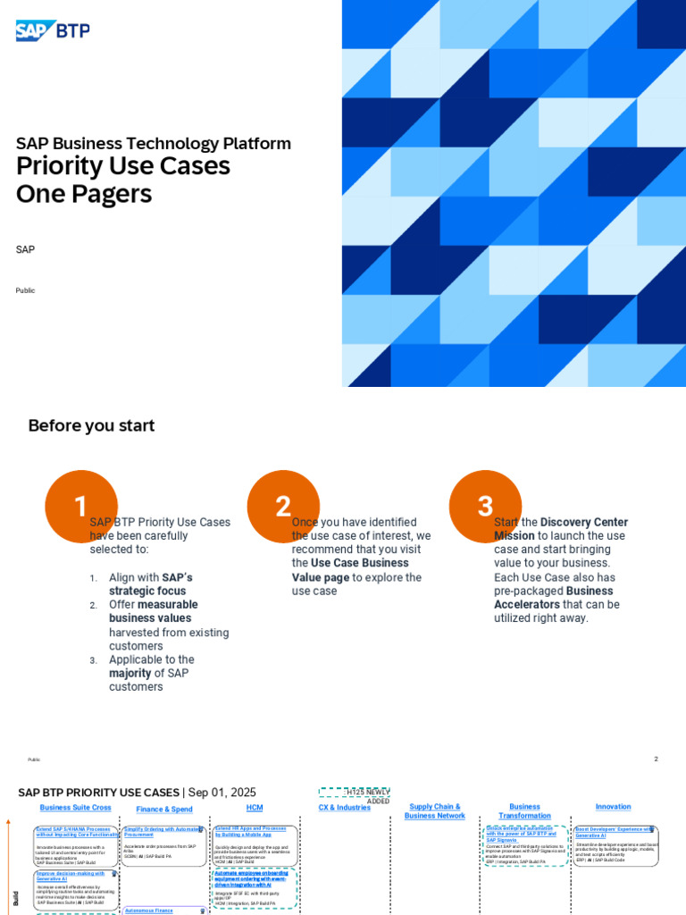 SAP BTP Priority Use Cases Overview | PDF | Cloud Computing ...