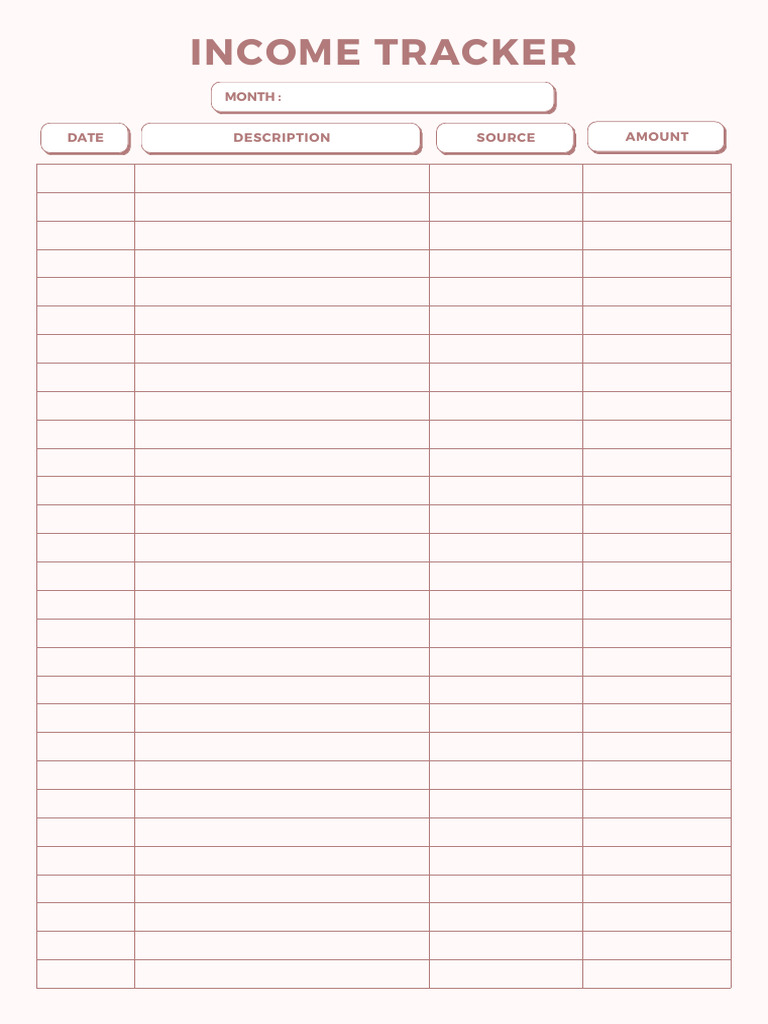 Clean and Elegant Income and Expense Tracker | PDF