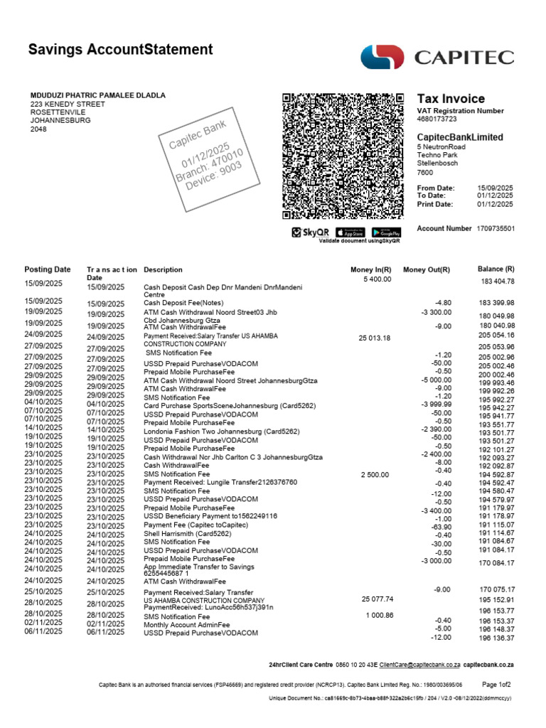 3-Months-Statement - PDF 20251212 135133 0000 | PDF | Credit Card | Fee