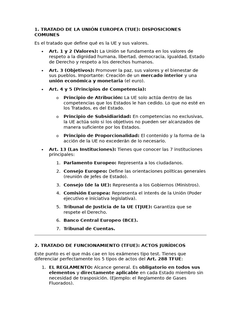 Tratados de la UE: Estructura y Funciones | PDF | Unión Europea | Gobierno