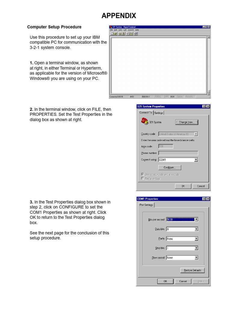 IBM PC Setup for 3-2-1 Console | PDF | Computer Terminal | Electrical ...