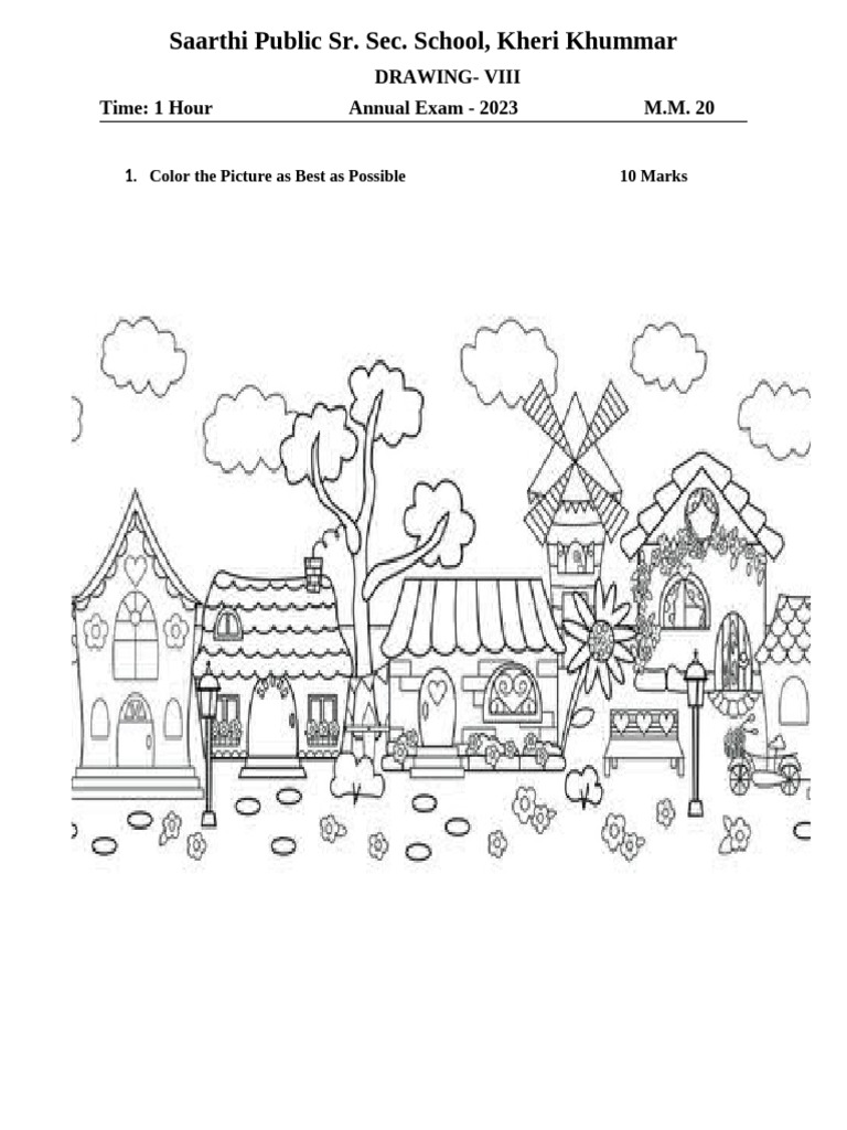 Drawing Exam Paper for Class VIII | PDF
