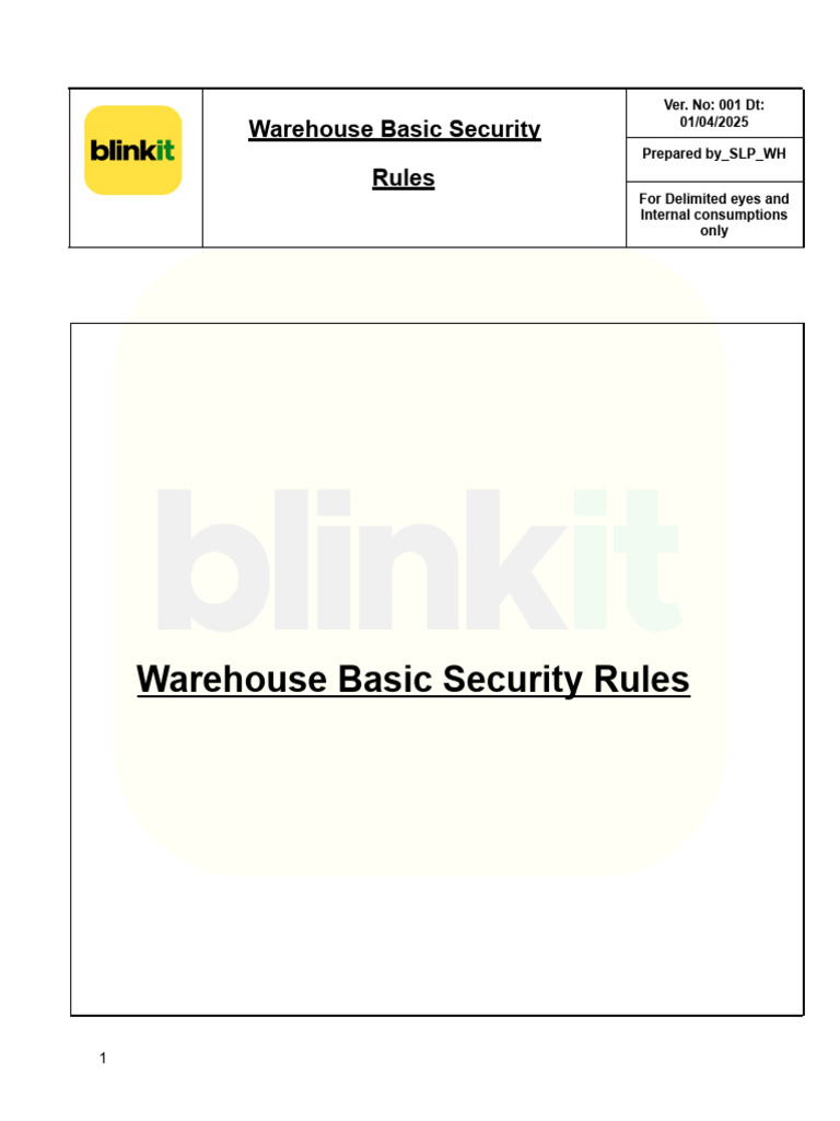 Warehouse Security Protocols Guide | PDF | Warehouse | Closed Circuit ...