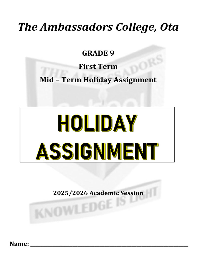 GRADE 9 Mid Term Assignment | PDF