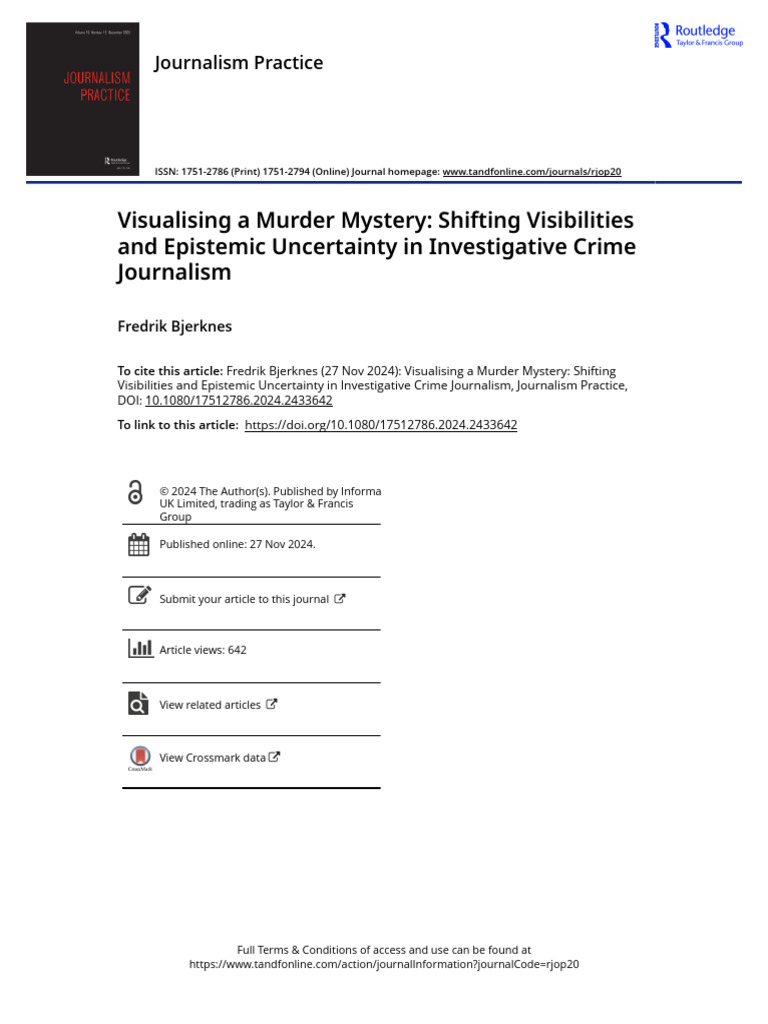 Visualizing Uncertainty in Crime Journalism | PDF | Epistemology ...