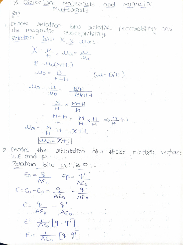 Physics 3,4,5 Units 2 Marks Questions | PDF