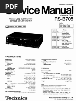 Technics Rs b705 | PDF