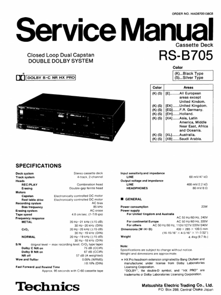 Technics Rs b705 | PDF