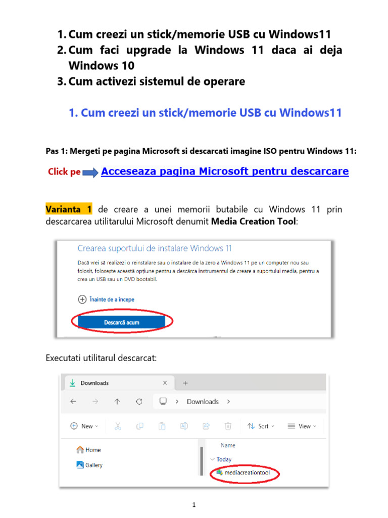 Tutorial Instalare, Upgrade Windows 11 | PDF