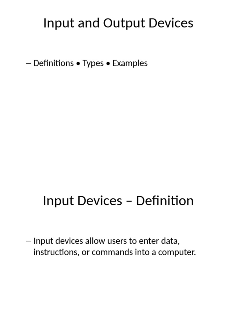 Input Output Updated Presentation | PDF