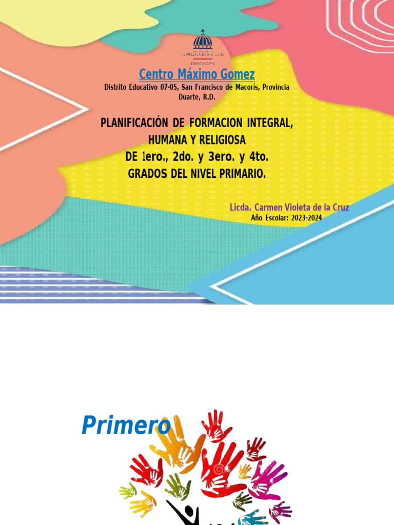 Planificación de Formación Religiosa Primaria | PDF | Plan de estudios ...