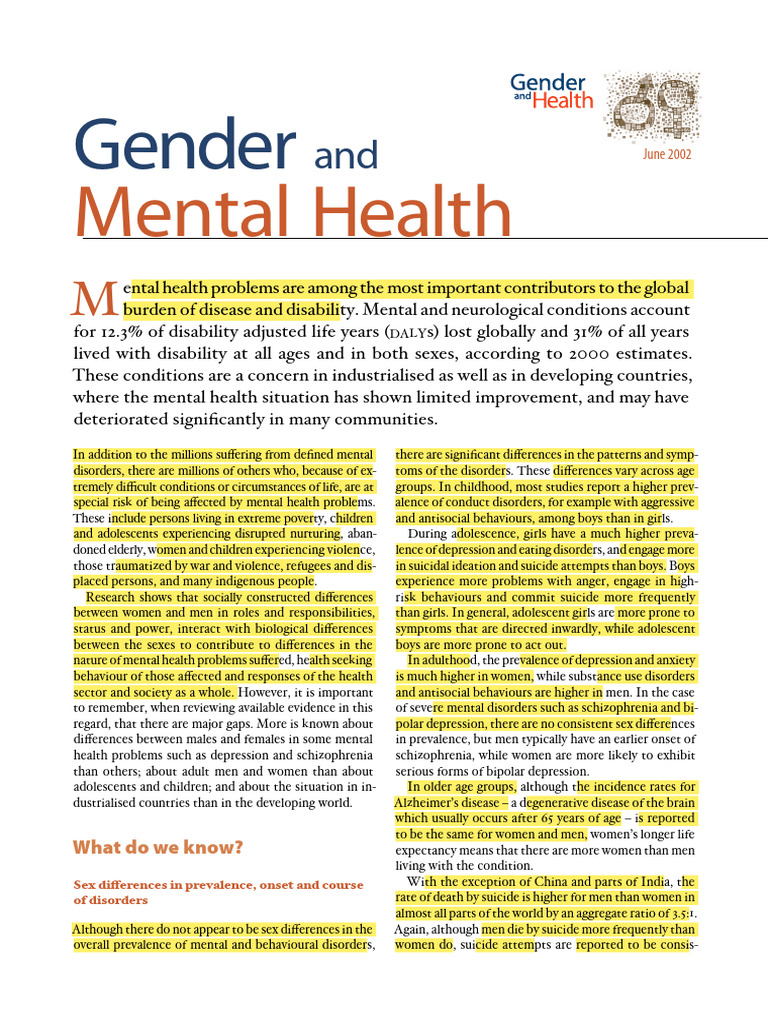 Gender & Mental Health | PDF