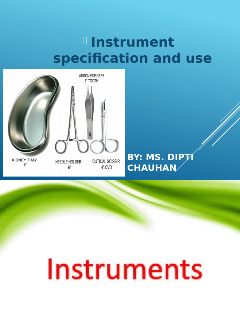 instrument specification and use | PDF