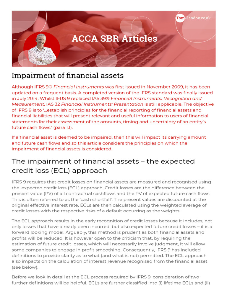 Impairment of Financial Assets Article | PDF | International Financial ...