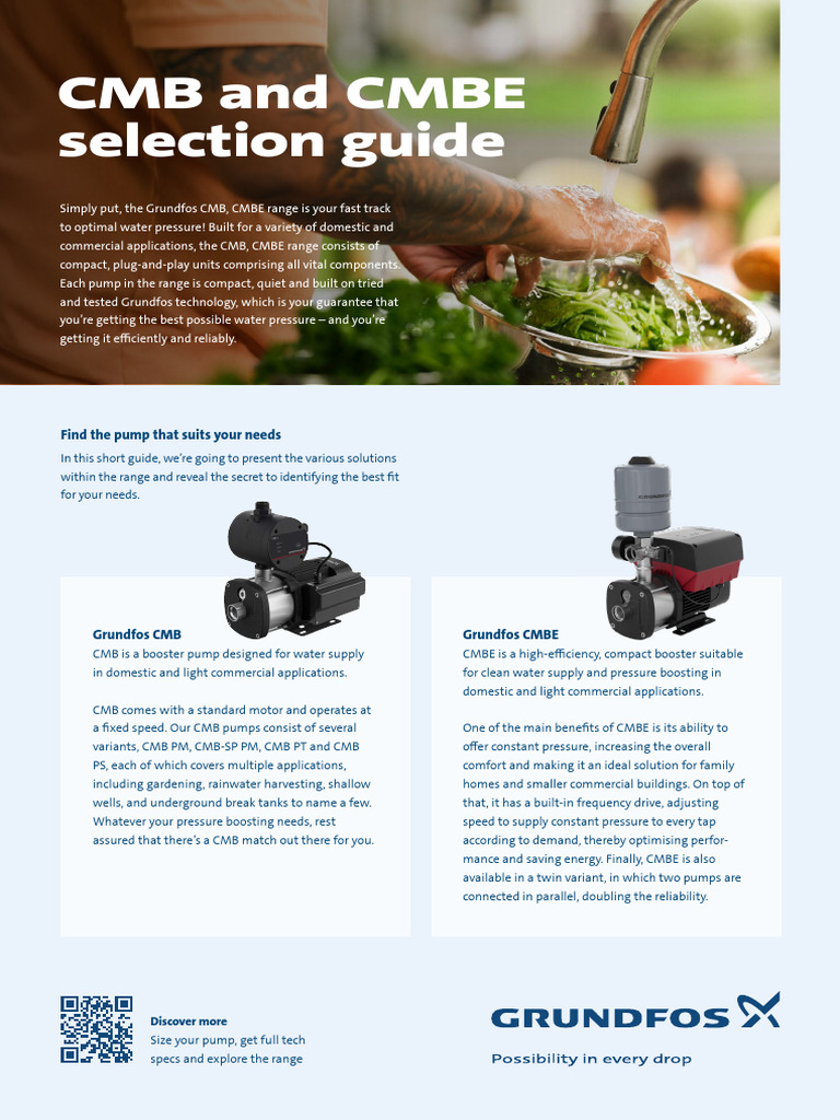 Grundfos CMB & CMBE Pump Selection Guide | PDF | Pump | Mechanical ...
