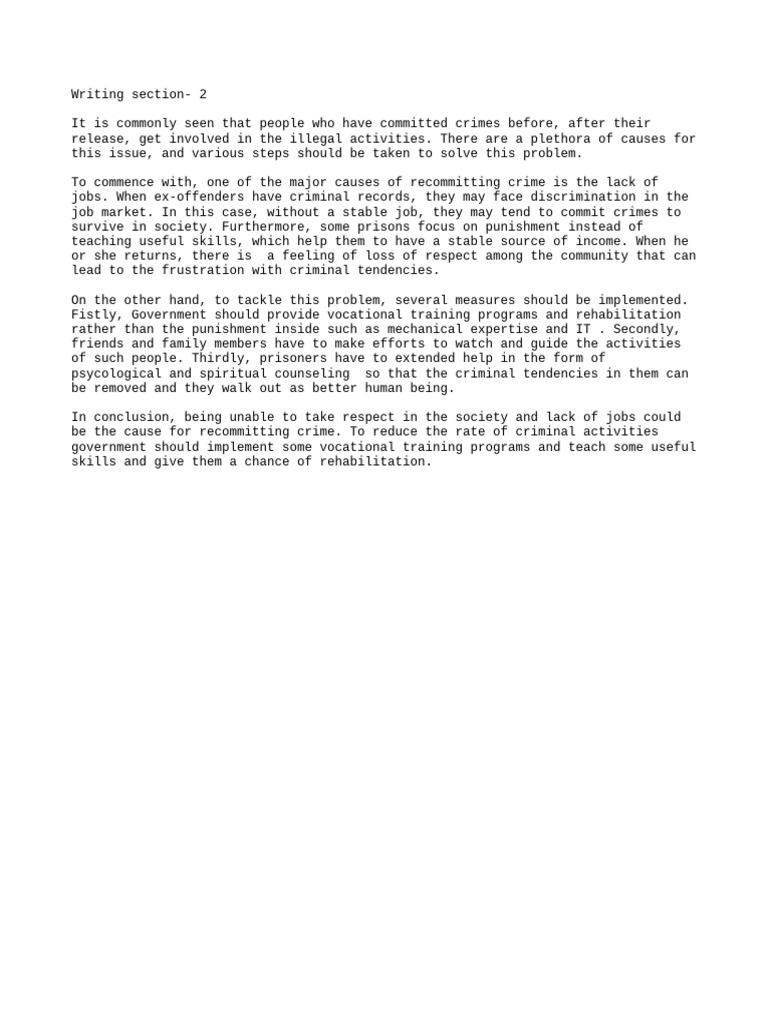 Reducing Recidivism Through Job Training | PDF
