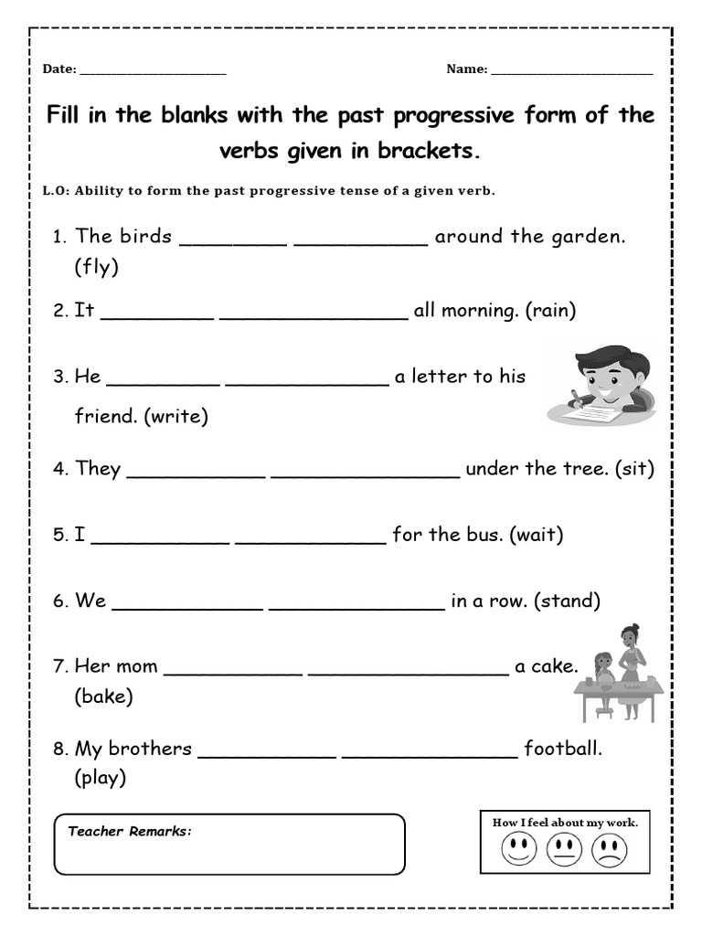 Past Progressive Tense Worksheet | PDF